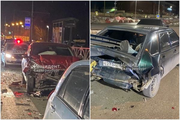 В Екатеринбурге пьяный водитель устроил массовое ДТП на Юго-Западе