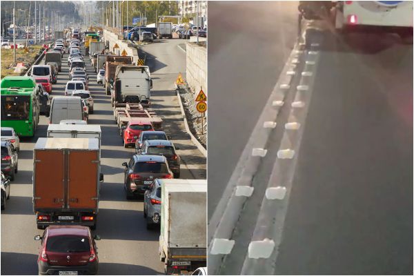 В Екатеринбурге на дороги начали наносить шумовую разметку